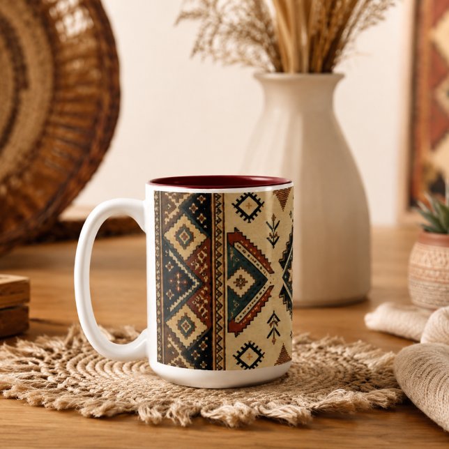 Boho Tribal Geometric Pattern Coffee Mug | Rustic  (Creator Uploaded)