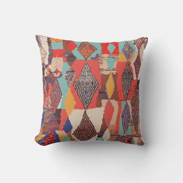Boho Tribal Geometric Pattern Cushion (Front)