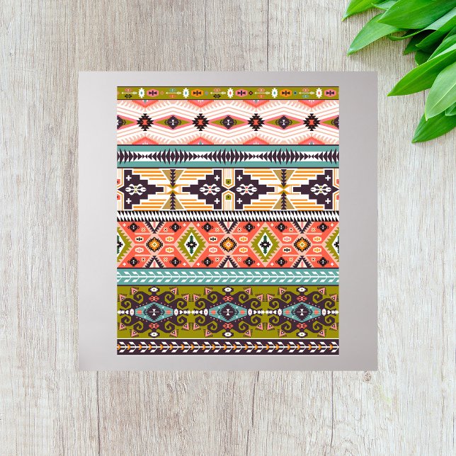 Boho Tribal Geometric Pattern Southwestern Aztec  Poster (Creator Uploaded)