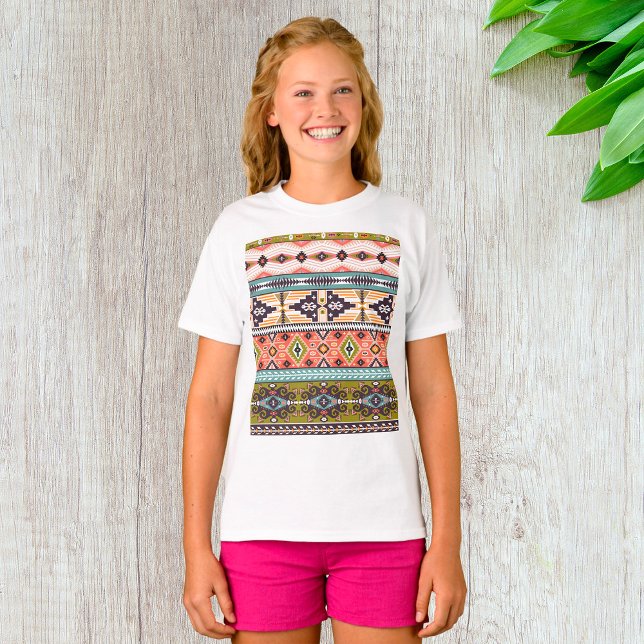 Boho Tribal Geometric Pattern Southwestern Aztec  T-Shirt (Creator Uploaded)