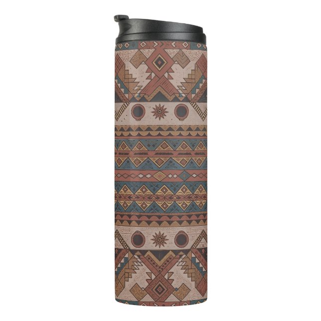 Boho Tribal Geometric Thermal Tumbler - Insulated  (Rotated Right)