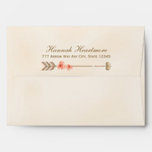 Boho Tribal Heart and Arrow Rose Envelope