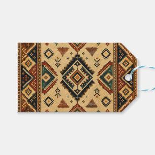 Boho Tribal Kilim Pattern Gift Bag Rustic Southw Tags