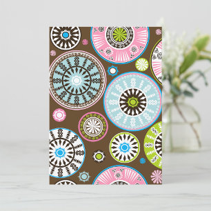 Boho Tribal Mandala Pattern Floral Circles Invitation