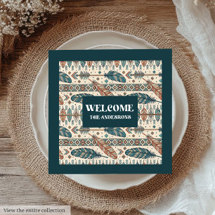 Boho Tribal Napkins Personalised Pastel Tableware