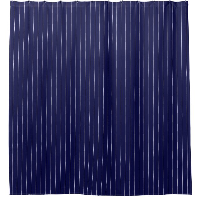 Boho Tribal Nautical Navy Blue stripe Shower Curtain (Front)