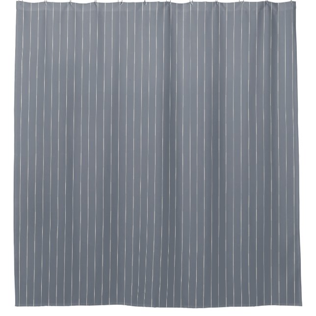Boho Tribal Nautical Slate Blue stripe Shower Curtain (Front)
