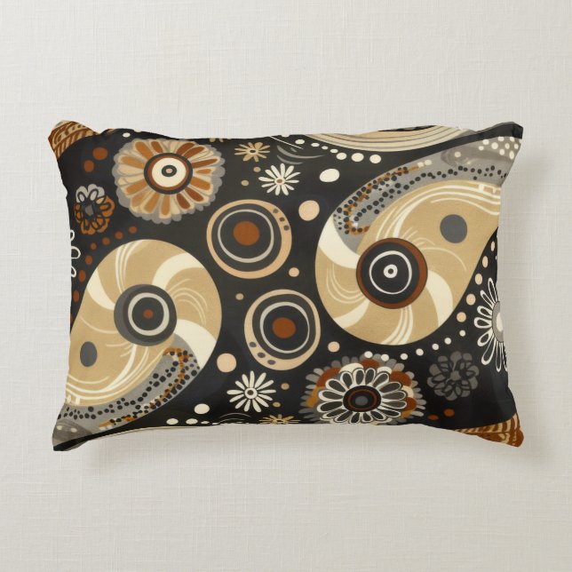 Boho Tribal Paisley & Mandala Pillow (Front)