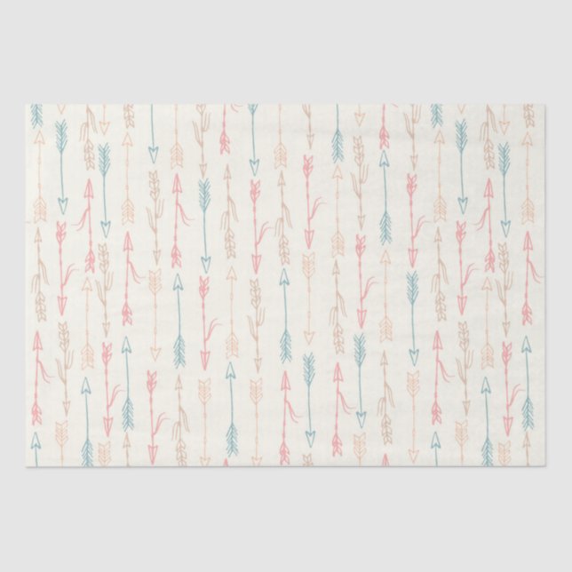 Boho Tribal Pastel Arrow Gender Neutral   Tissue Paper (Front)