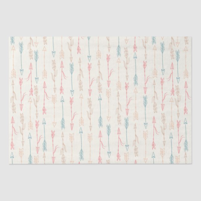 Boho Tribal Pastel Arrow Gender Neutral Tissue Paper (Front)