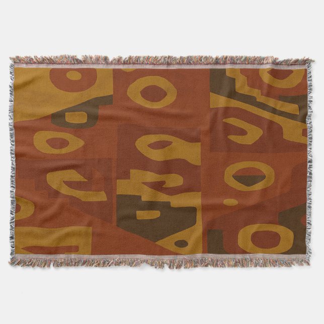 Boho Tribal Pattern Throw Blanket (Front)