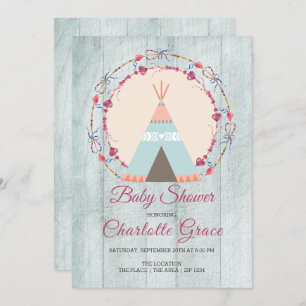 Boho Tribal Personalised Baby Shower Invitation