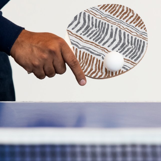 Boho Tribal Striped Ping Pong Paddle (Insitu)