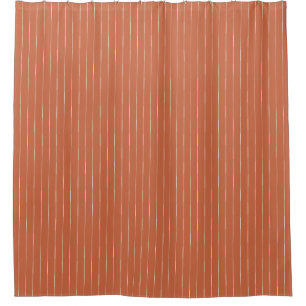 Boho Tribal Terracotta and White stripe Shower Curtain
