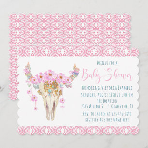 Boho Tribal Watercolor Baby Shower Invitations