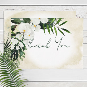 Boho Tropical Beach Watercolor Wedding Thank You Card
