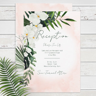 Boho Tropical Blush Watercolor Reception Wedding Enclosure Card