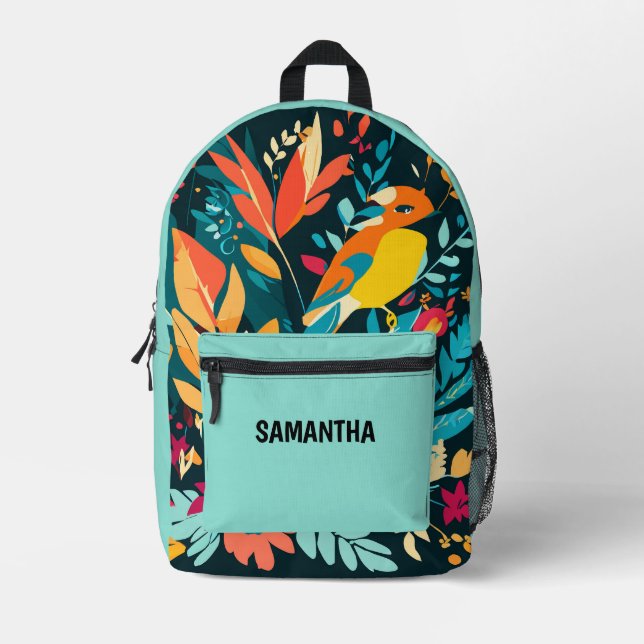 Boho Tropical Bookbag, Samantha Bohemian Backpack  (Front)