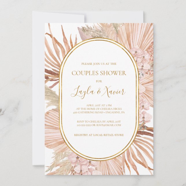 Boho Tropical Botanical | Couples Shower Invitation (Front)