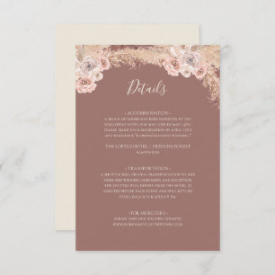 Boho Tropical Botanical   Dusty Rose Details Enclosure Card