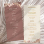 Boho Tropical Botanical | Dusty Rose Flat Wedding Programme<br><div class="desc">This boho tropical botanical | dusty rose flat wedding program is perfect for your elegant rustic floral, green, peach, rose gold wedding. Design features a gold frame or bouquet with modern blush pink pampas grass, simple sage, ivory, champagne palm leaf, and classic beach greenery. The flowers may include pink rose...</div>