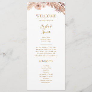 Boho Tropical Botanical Flat Wedding Program Programme