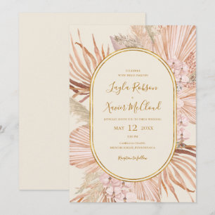 Boho Tropical Botanical Ivory Casual Wedding Invitation
