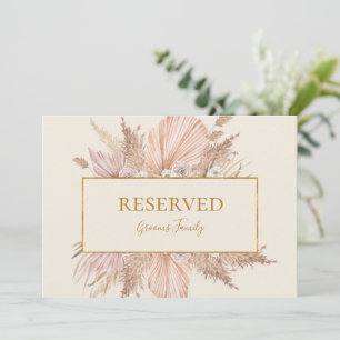 Boho Tropical Botanical   Ivory Reserved Sign