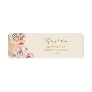 Boho Tropical Botanical Ivory Return Address