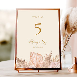 Boho Tropical Botanical   Ivory Table Number 