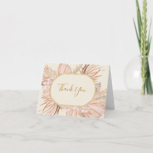 Boho Tropical Botanical   Ivory Thank You Card