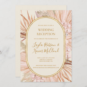 Boho Tropical Botanical Ivory Wedding Reception Invitation