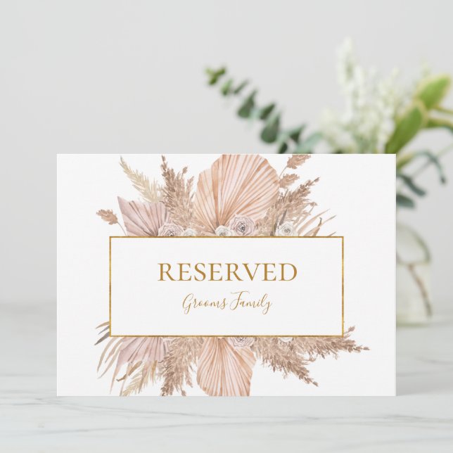 Boho Tropical Botanical | Reserved Sign (Standing Front)