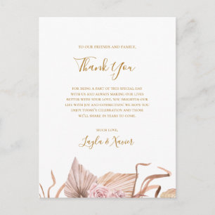 Boho Tropical Botanical   Thank You Reception Card