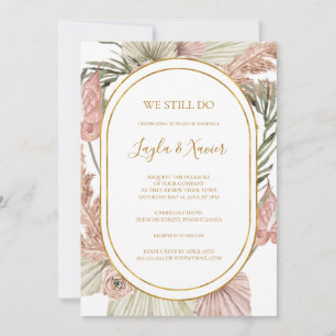 Boho Tropical Botanical   We Still Do Vow Renewal Invitation