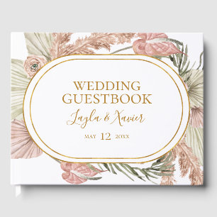 Boho Tropical Botanical   Wedding Guest Book