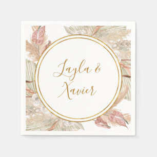 Boho Tropical Botanical Wedding Napkins