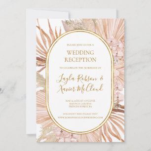 Boho Tropical Botanical   Wedding Reception Invitation