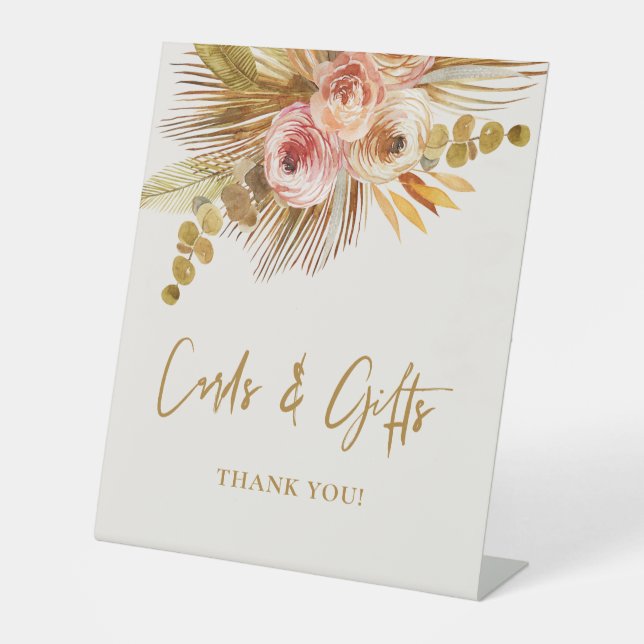 Boho Tropical Bridal Shower L201 Pedestal Sign (Front)