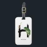Boho Tropical Cactus Letter H Monogram Bridesmaid Luggage Tag<br><div class="desc">Modern and boho-inspired letter H monogram luggage tag. It features watercolor illustrations of tropical cactus with faux gold foil accents and black brush stroked. Personalise by adding a name. This modern cactus monogram luggage tag will be perfect as a bridesmaid gift,  birthday gift and graduation gift.</div>