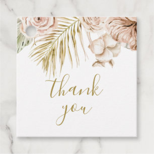 Boho Tropical Floral and Palm thank you Favour Tags