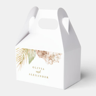 Boho Tropical Floral and Palm Wedding Favour Box