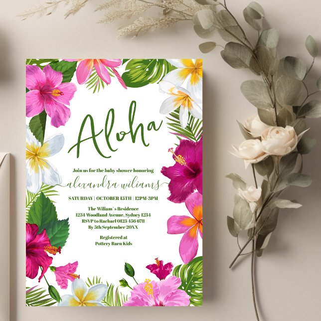 Boho tropical floral baby shower invitation (Creator Uploaded)