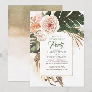 Boho Tropical Floral Desert Engagement Party Invitation