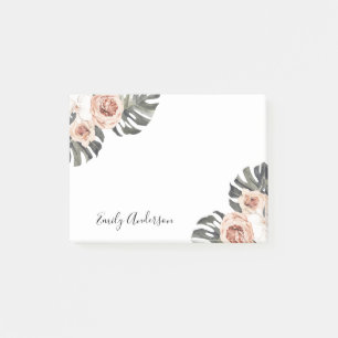 Boho Tropical Floral Personalised Post-it Notes