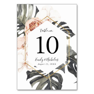 Boho Tropical Floral   Personalised Table Number
