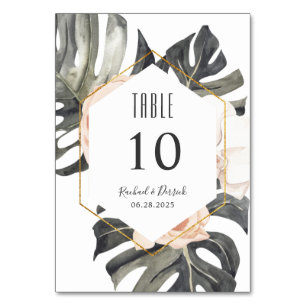 Boho Tropical Floral Wedding or Banquet Table Number