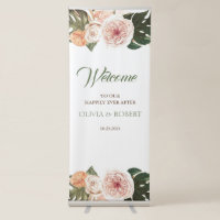Boho Tropical Floral Wedding Welcome Sign