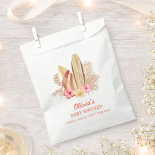 Boho Tropical Flower SurfIng Baby Shower Favour Bags