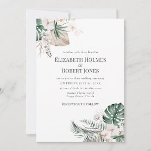 Boho Tropical Garden Wedding Invitation